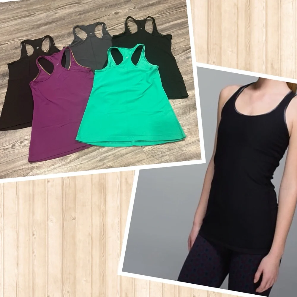 Lululemon Cool Racerback Tank Tops LOT OF FIVE Tanks Size 10